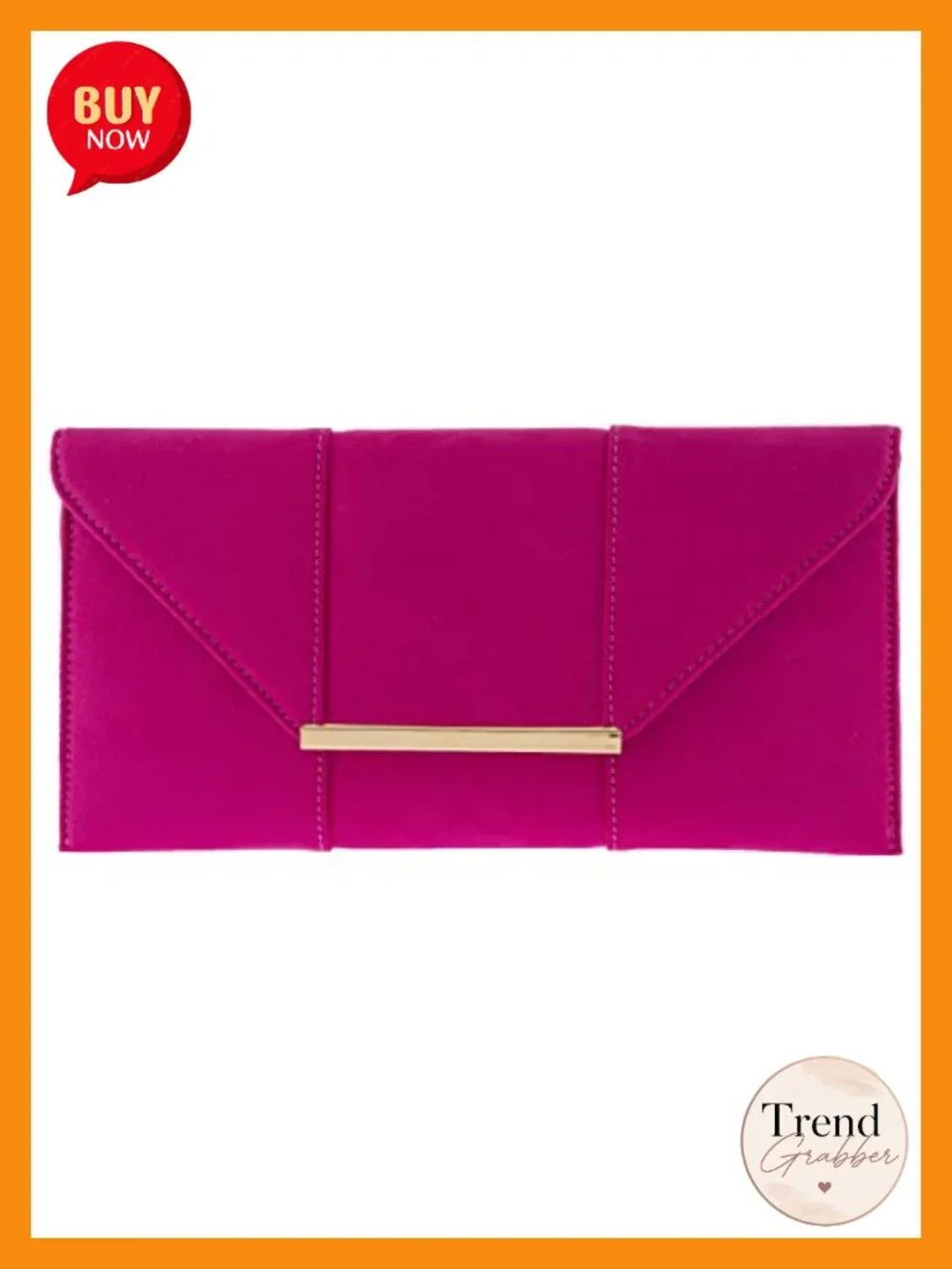Faux Microsuede Envelope Clutch with Detachable Chain